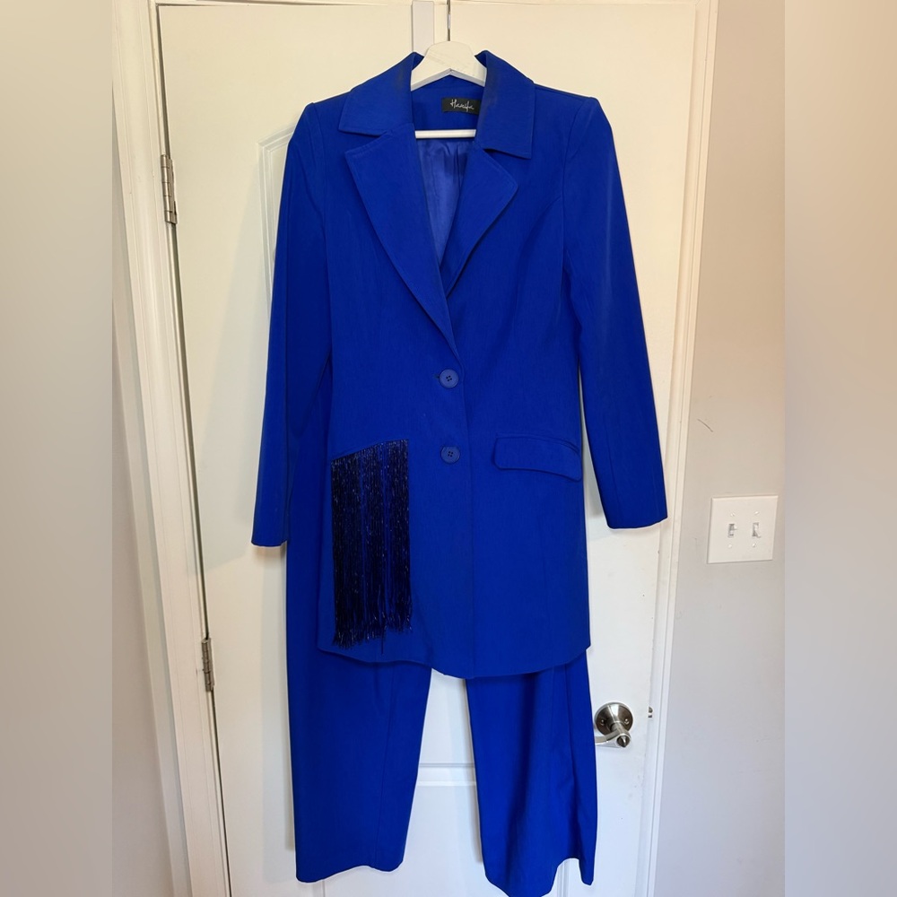 Royal Blue Two-Piece Blazer & Pants Set
